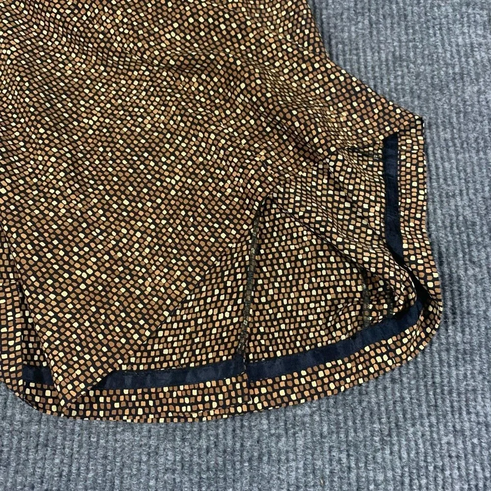 Liz Claiborne Skirt‎ Womens 4 Brown Lightweight Zip Up Short Abstract Y2K BOHO